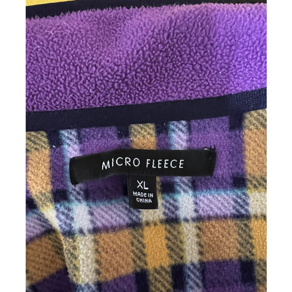 Micro Fleece Purple and Yellow Zip Front Jacket, Size XL - Picture 4 of 5